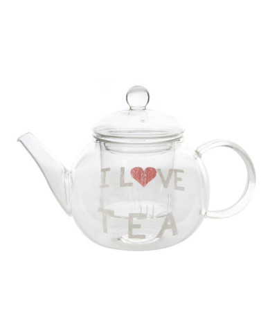 TETERA BOROSILICATO 14X8X15 250 ML, I LOVE TEA