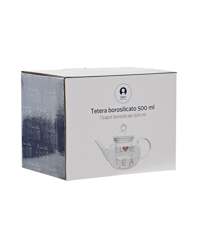 TETERA BOROSILICATO 14X8X15 250 ML, I LOVE TEA