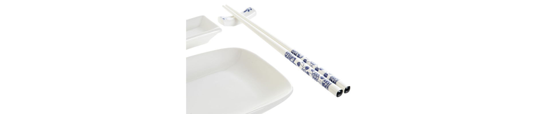 SUSHI SET 10 PORCELANA BAMBU 33,5X34,5X9 BLANCO