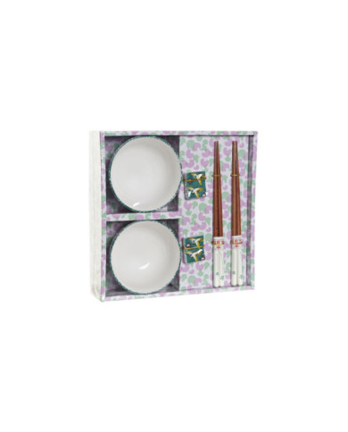 SUSHI SET 6 PORCELANA MADERA 25X25X6,5 VERDE