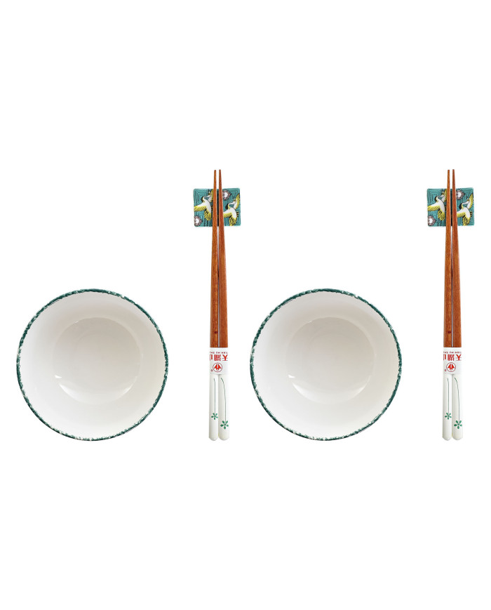 SUSHI SET 6 PORCELANA MADERA 25X25X6,5 VERDE