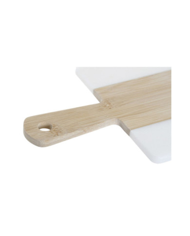 TABLA CORTAR BAMBU MARMOL 38X18X1 BLANCO