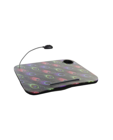 BANDEJA LED PVC 48X38X7 PLUMAS PAVO REAL NEGRO