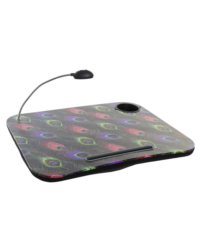 BANDEJA LED PVC 48X38X7 PLUMAS PAVO REAL NEGRO