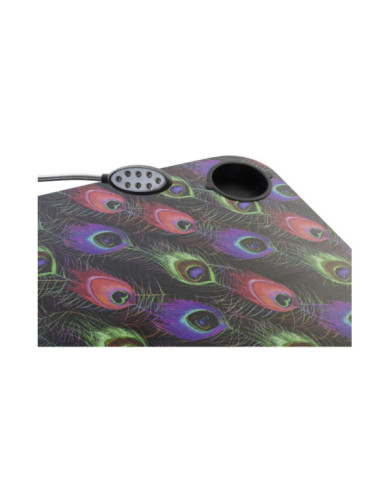 BANDEJA LED PVC 48X38X7 PLUMAS PAVO REAL NEGRO