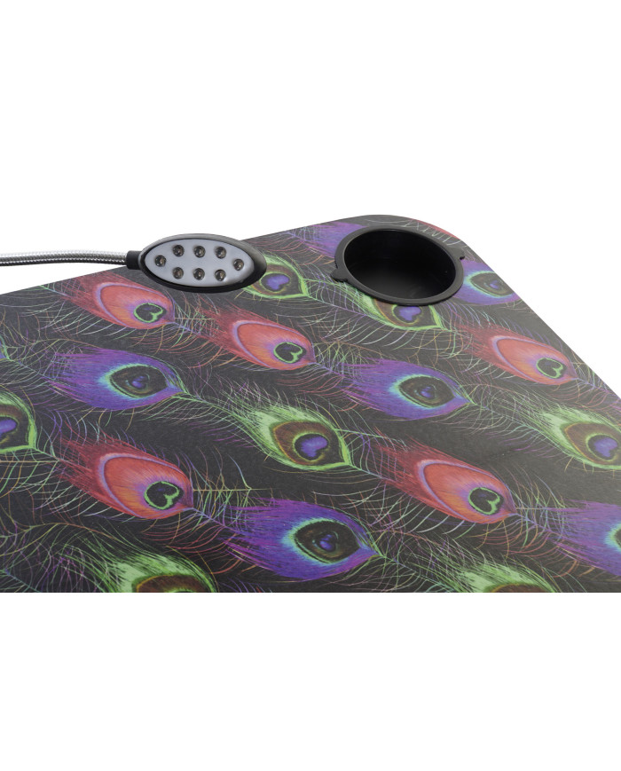 BANDEJA LED PVC 48X38X7 PLUMAS PAVO REAL NEGRO