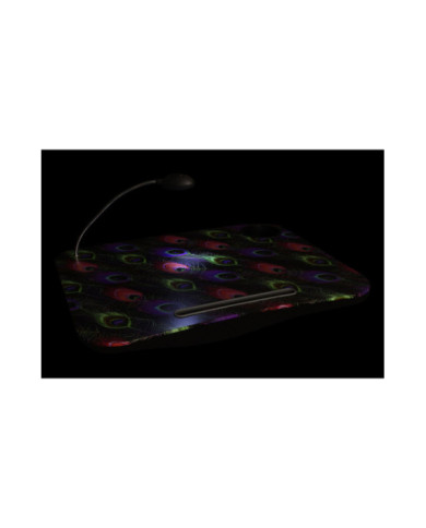 BANDEJA LED PVC 48X38X7 PLUMAS PAVO REAL NEGRO