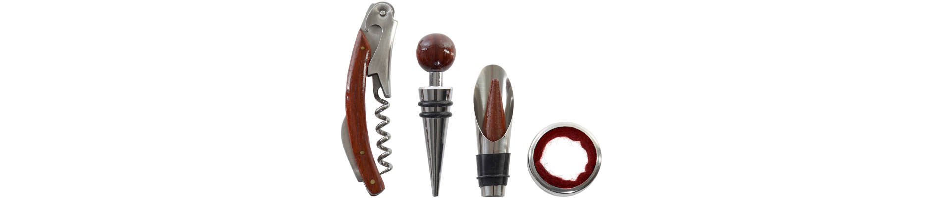 VINO SET 4 PP INOX 3X3X10 MARRON OSCURO