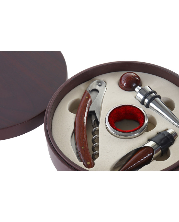 VINO SET 4 PP INOX 3X3X10 MARRON OSCURO