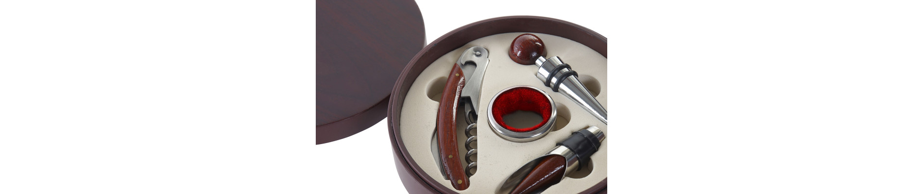 VINO SET 4 PP INOX 3X3X10 MARRON OSCURO