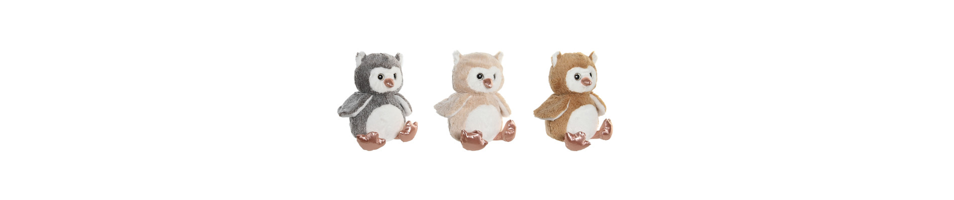 PELUCHE POLIESTER 15X15X23 BUHO 3 SURT.
