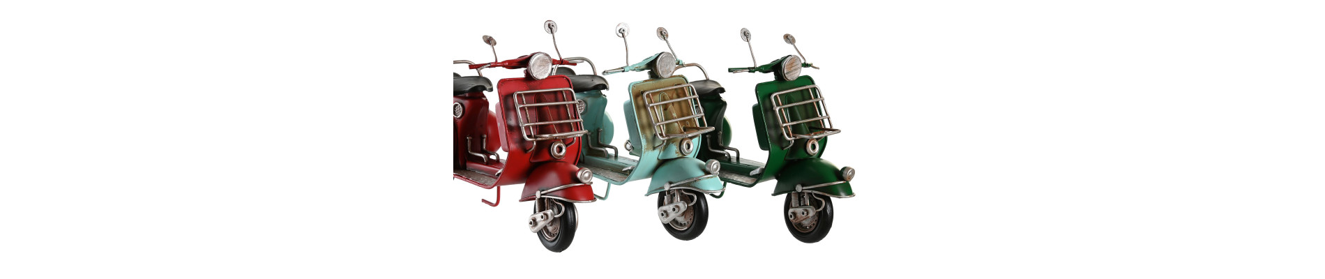 VEHICULO DECORACION METAL 26X10X16 MOTO 3 SURT.