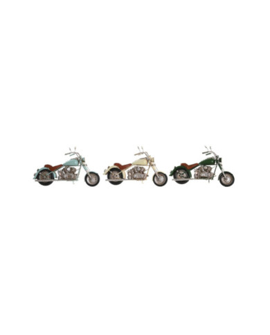 VEHICULO DECORACION METAL 28X10X17 MOTO 3 SURT.