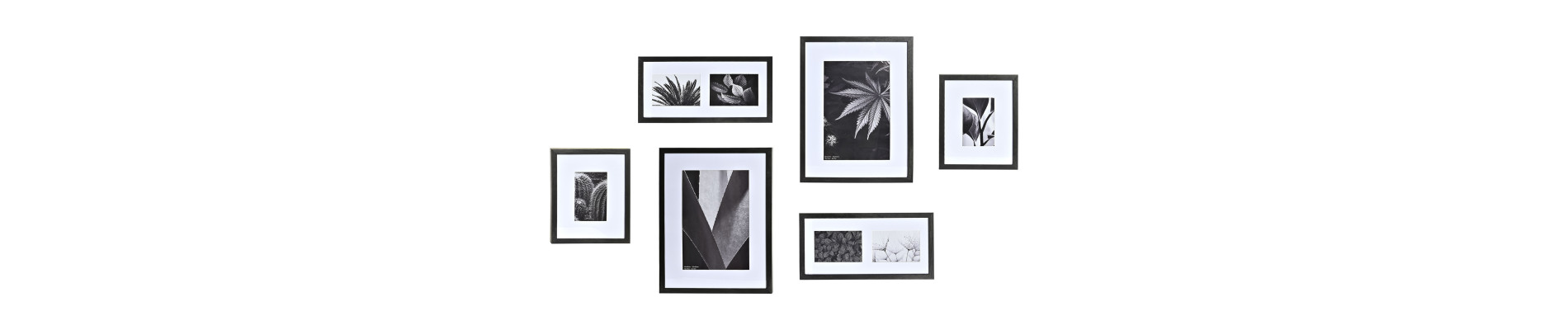 MARCO FOTO SET 6 MDF CRISTAL 33X2X45 NEGRO