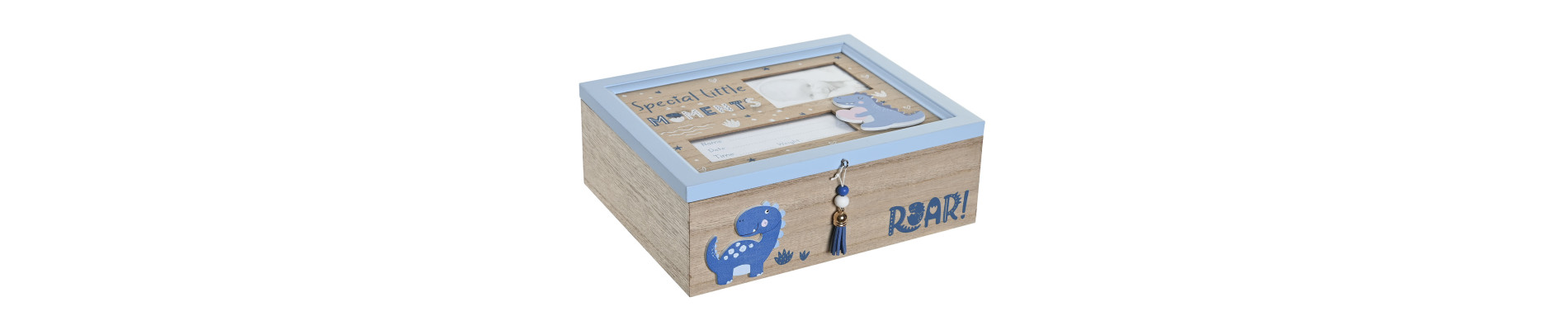 CAJA MDF 20X20X10 DINOSAURIO AZUL