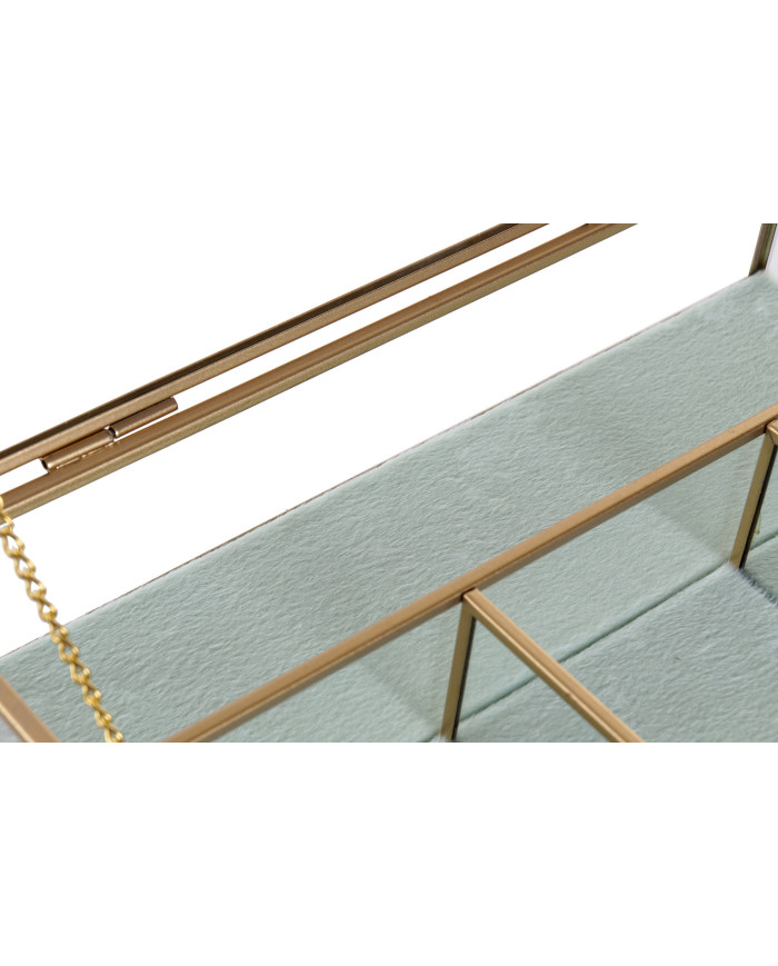 JOYERO METAL CRISTAL 27X15X5,5 DORADO 2 SURT.