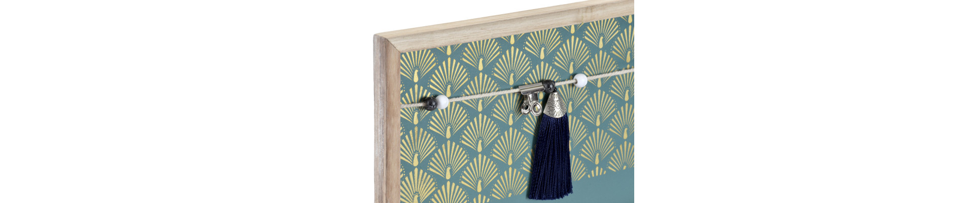 MARCO MULTIFOTO MADERA 70X2X18 PAVO REAL DORADO