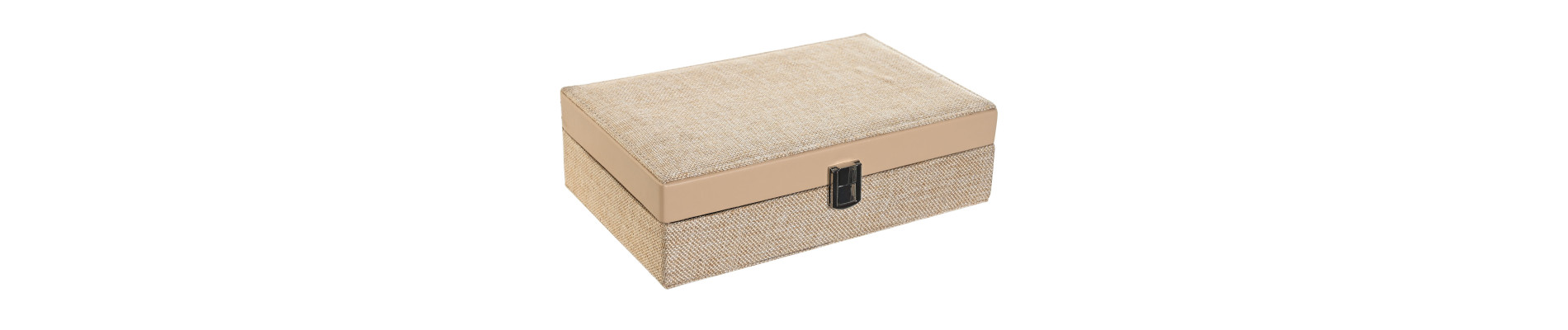 JOYERO POLIESTER 25X16X7,5 ESPEJO 18X9 BEIGE
