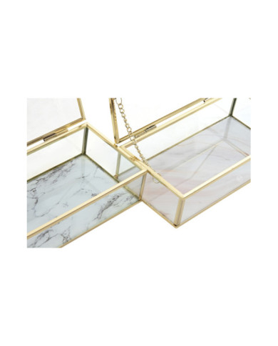 JOYERO METAL CRISTAL 20X11X5 SIMIL MARMOL 2 SURT.