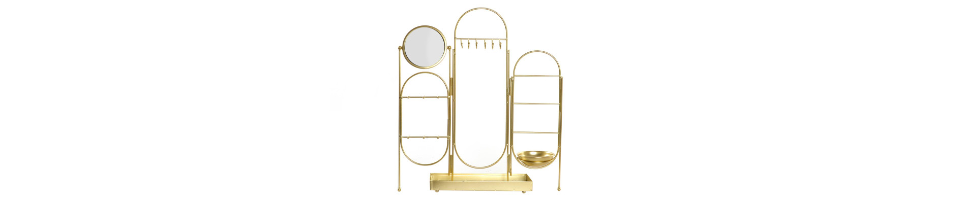 JOYERO METAL ESPEJO 46X10,5X51,5 BIOMBO DORADO