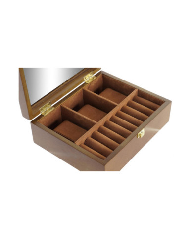 RELOJERO MDF TERCIOPELO 22X18X8 3 RELOJES MARRON