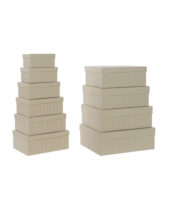 CAJA SET 10 CARTON 43,5X33,5X15,5 RAYAS MOSTAZA