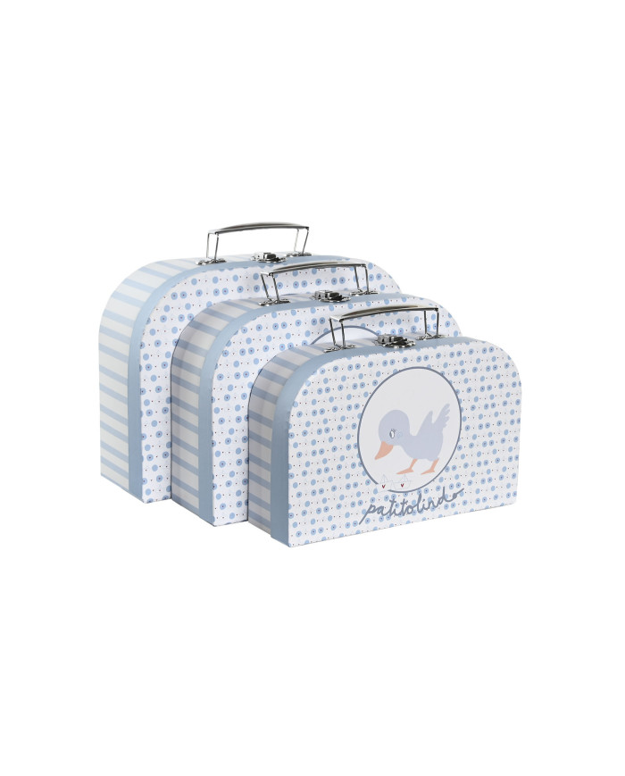 CAJA SET 3 CARTON METAL 28X9,5X20 PATITOS MALETIN
