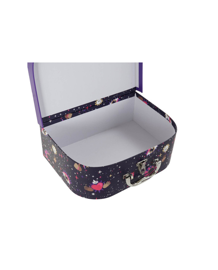 CAJA SET 3 CARTON METAL 28X9,5X20 GOOD LUCK LILA