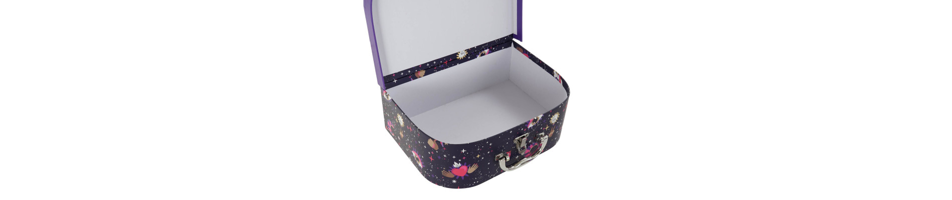 CAJA SET 3 CARTON METAL 28X9,5X20 GOOD LUCK LILA