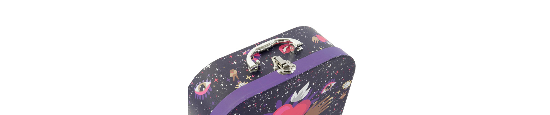 CAJA SET 3 CARTON METAL 28X9,5X20 GOOD LUCK LILA