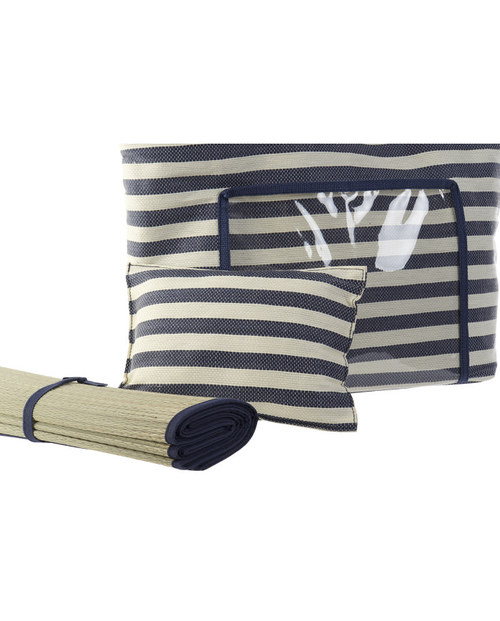 BOLSO SET 3 LIENZO PVC 55X17X35 26 RAYAS 2 SURT.