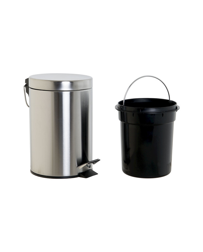 PAPELERA INOX 17X22X26 3L, MATE PLATEADO