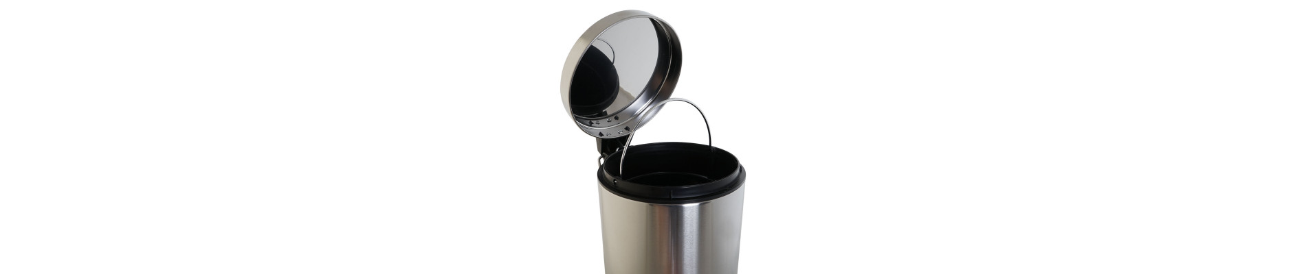 PAPELERA INOX 17X22X26 3L, MATE PLATEADO