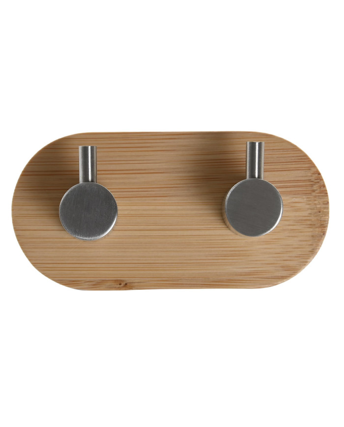 PERCHERO PARED BAMBU INOX 9X4,5X3,2 MATE NATURAL