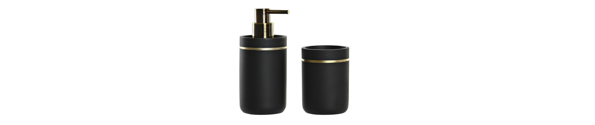 BAÑO SET 2 RESINA PLASTICO 11X6X17 MARMOL NEGRO
