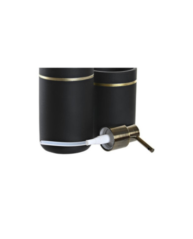 BAÑO SET 2 RESINA 7X7X17 NEGRO