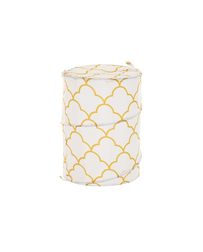 CESTA ROPA POLIESTER METAL 38X38X50 110 GSM BLANCO