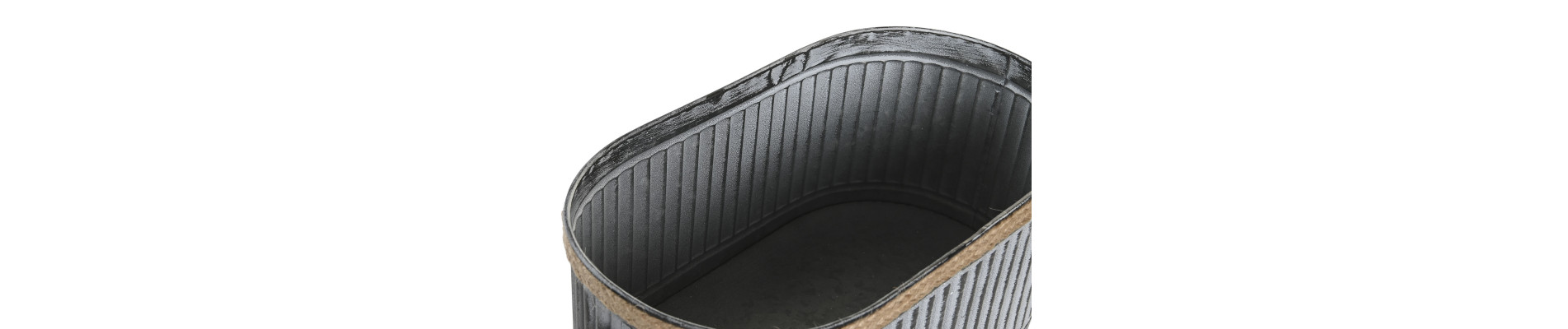 MACETERO SET 2 METAL MADERA 41X22X18 ASA GRIS