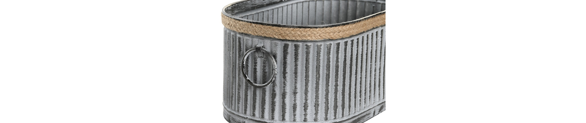 MACETERO SET 2 METAL MADERA 41X22X18 ASA GRIS