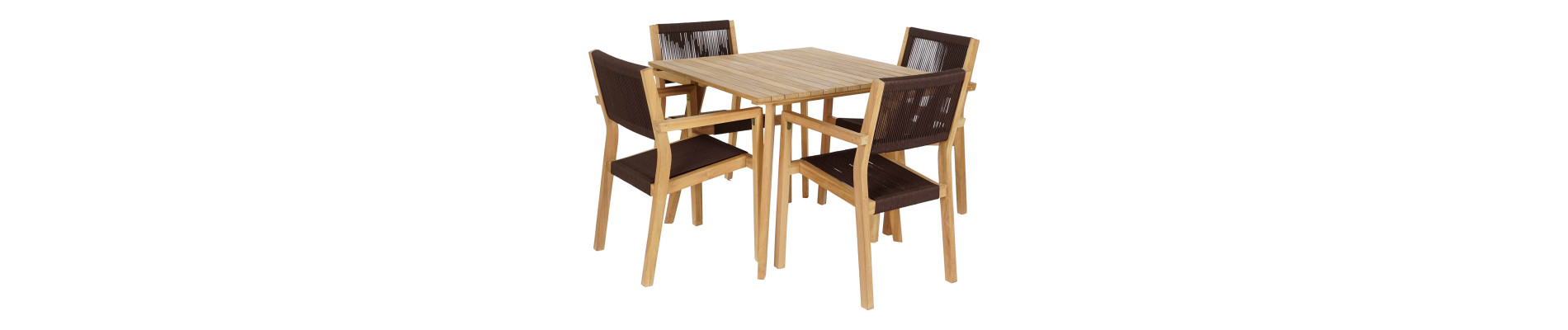 MESA SET 5 TECA 150X90X75 PLEGABLE NATURAL
