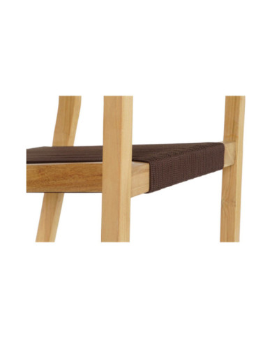 MESA SET 5 TECA CUERDA 90X90X75 54X56X84 MARRON