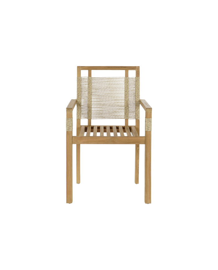 MESA SET 5 TECA CUERDA 100X100X76 55X60X90 NATURAL