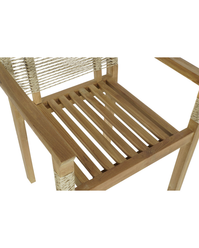 MESA SET 5 TECA CUERDA 100X100X76 55X60X90 NATURAL