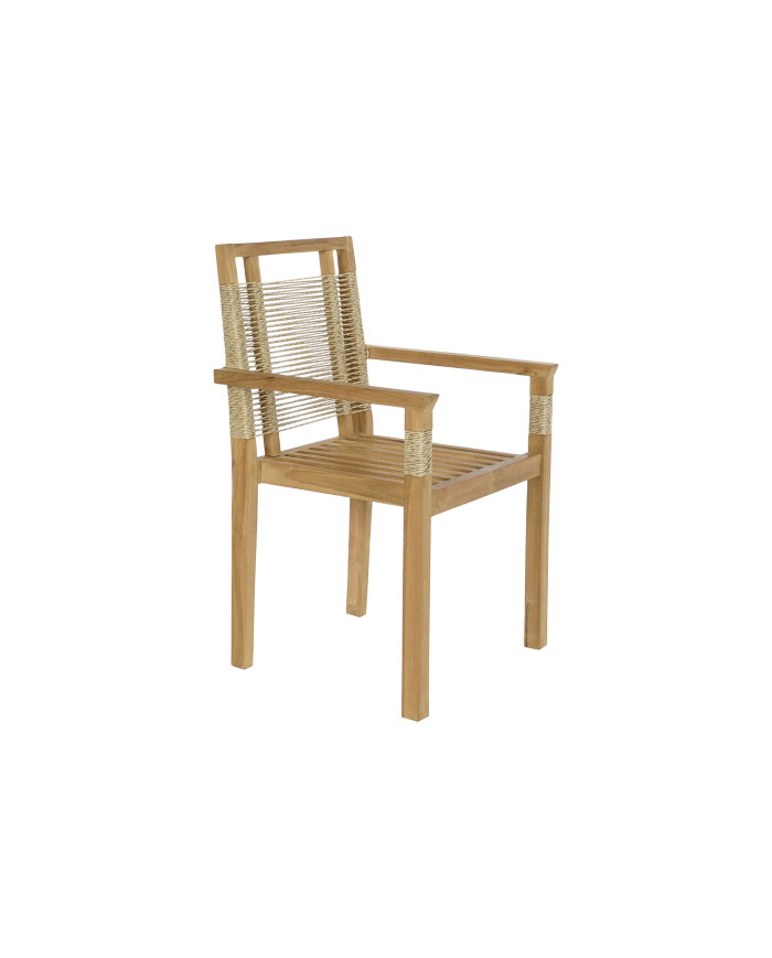 MESA SET 5 TECA CUERDA 100X100X76 55X60X90 NATURAL