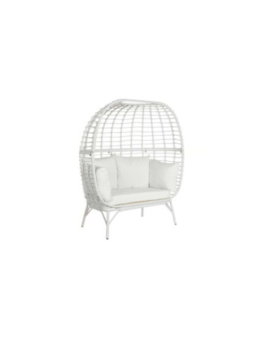 SILLON RATAN SINTETICO ACERO 130X68X146 2 PLAZAS