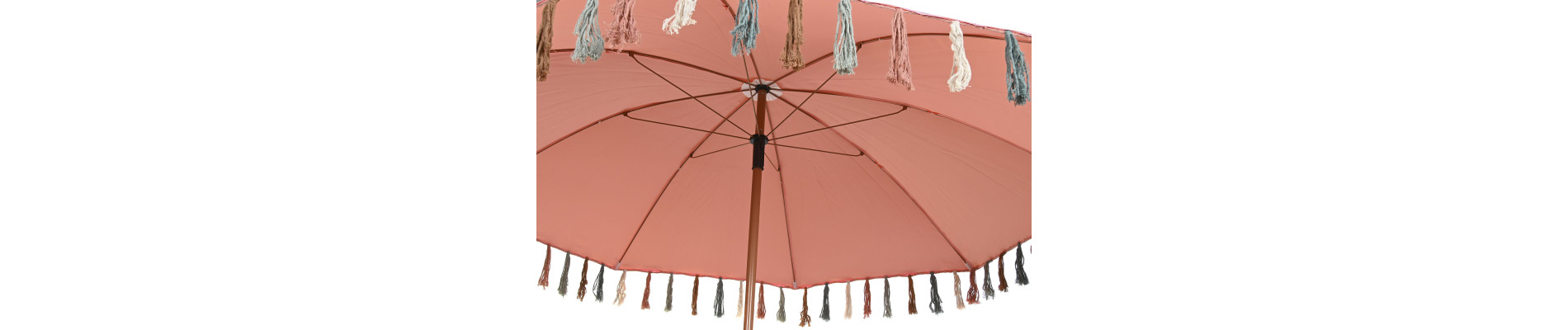 PARASOL POLIESTER ACERO 180X180X190 FLECOS CORAL