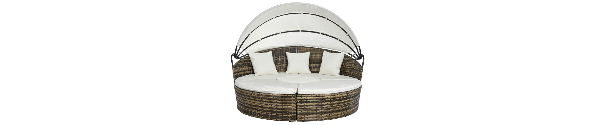 CAMA CHILL OUT RATAN SINTETICO ACERO 175X175X145