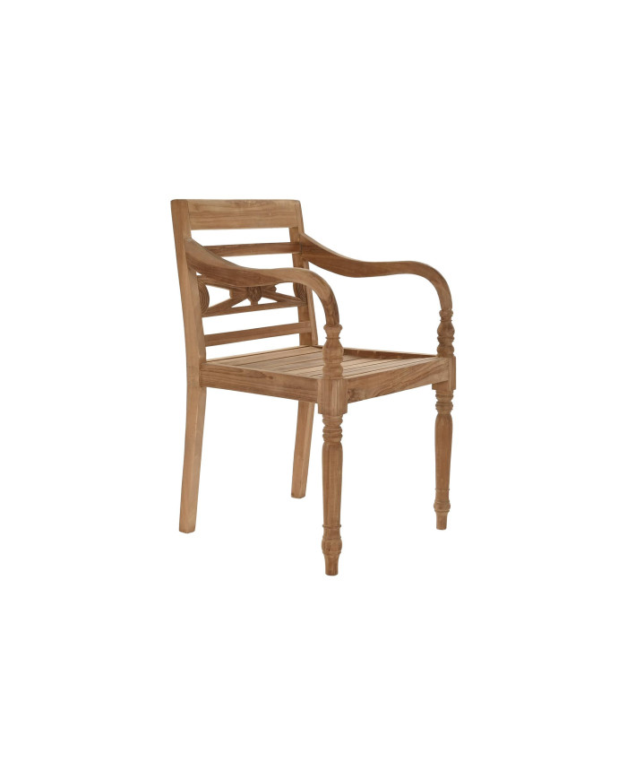 SILLA TECA 54X47X85 BRAZOS NATURAL MARRON