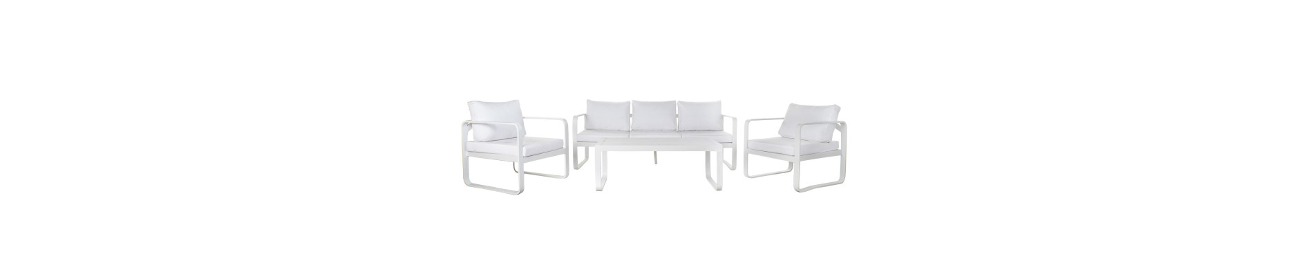 SOFA SET 4 ALUMINIO POLIESTER 212X212X86 BLANCO