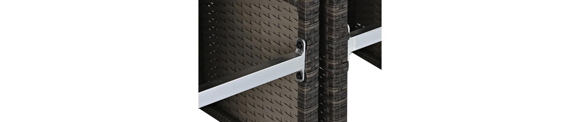 MESA SET 7 RATAN SINTETICO ACERO 143X80X100